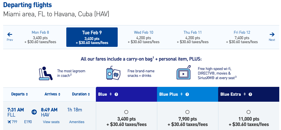 Vuela a Cuba en JetBlue